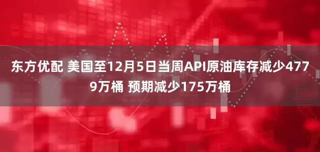 东方优配 美国至12月5日当周API原油库存减少4779万桶 预期减少175万桶